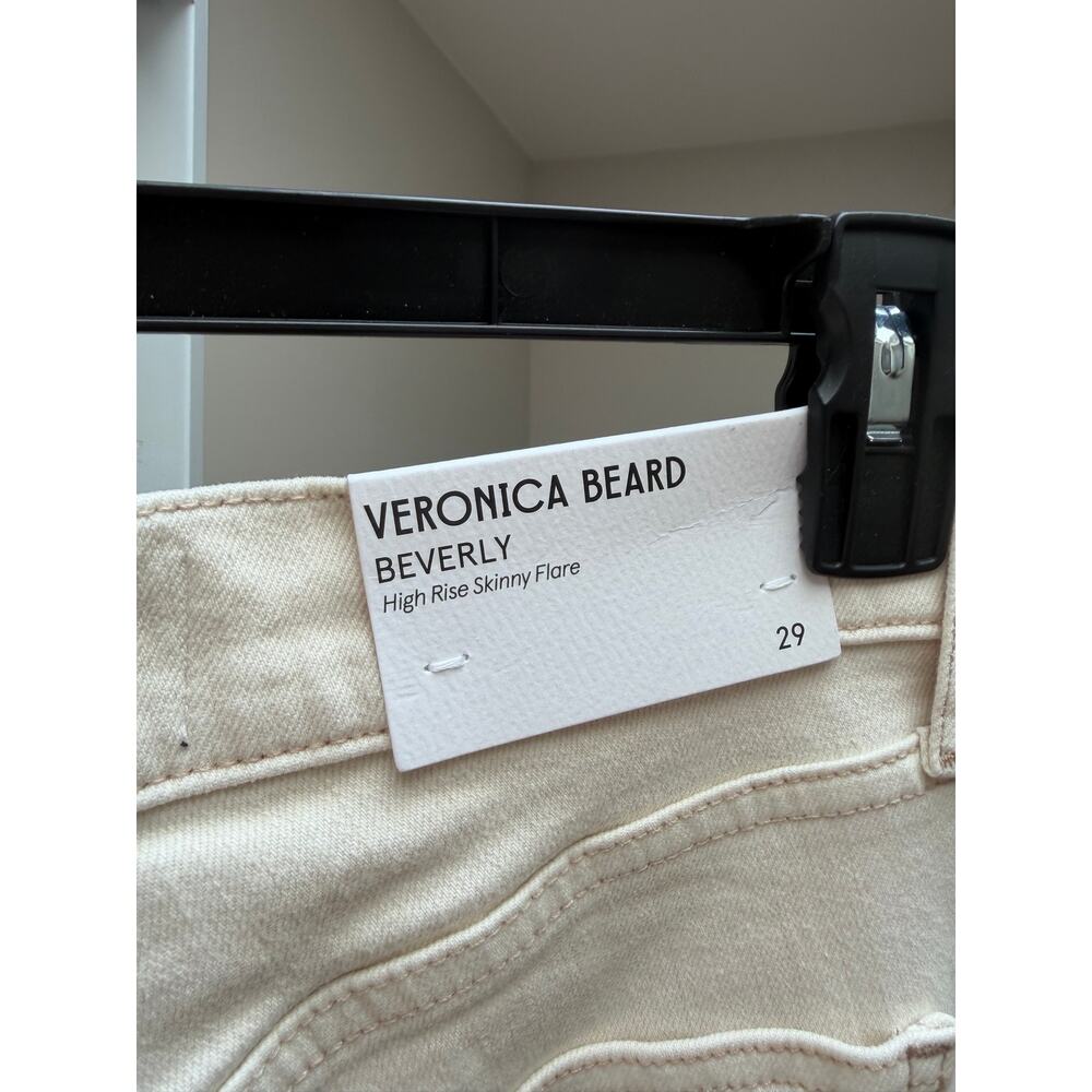NEW Veronica Beard Beverly High Rise Skinny Flare Jeans Ecru Size 29 - Picture 10 of 11